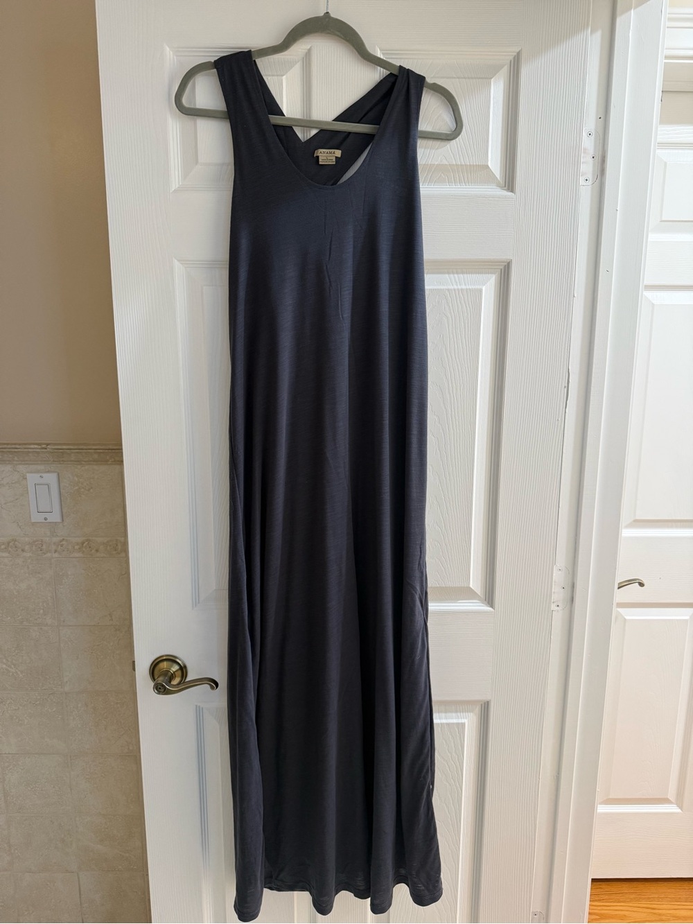 Anama Sleeveless Maxi Dress in Charcoal Navy